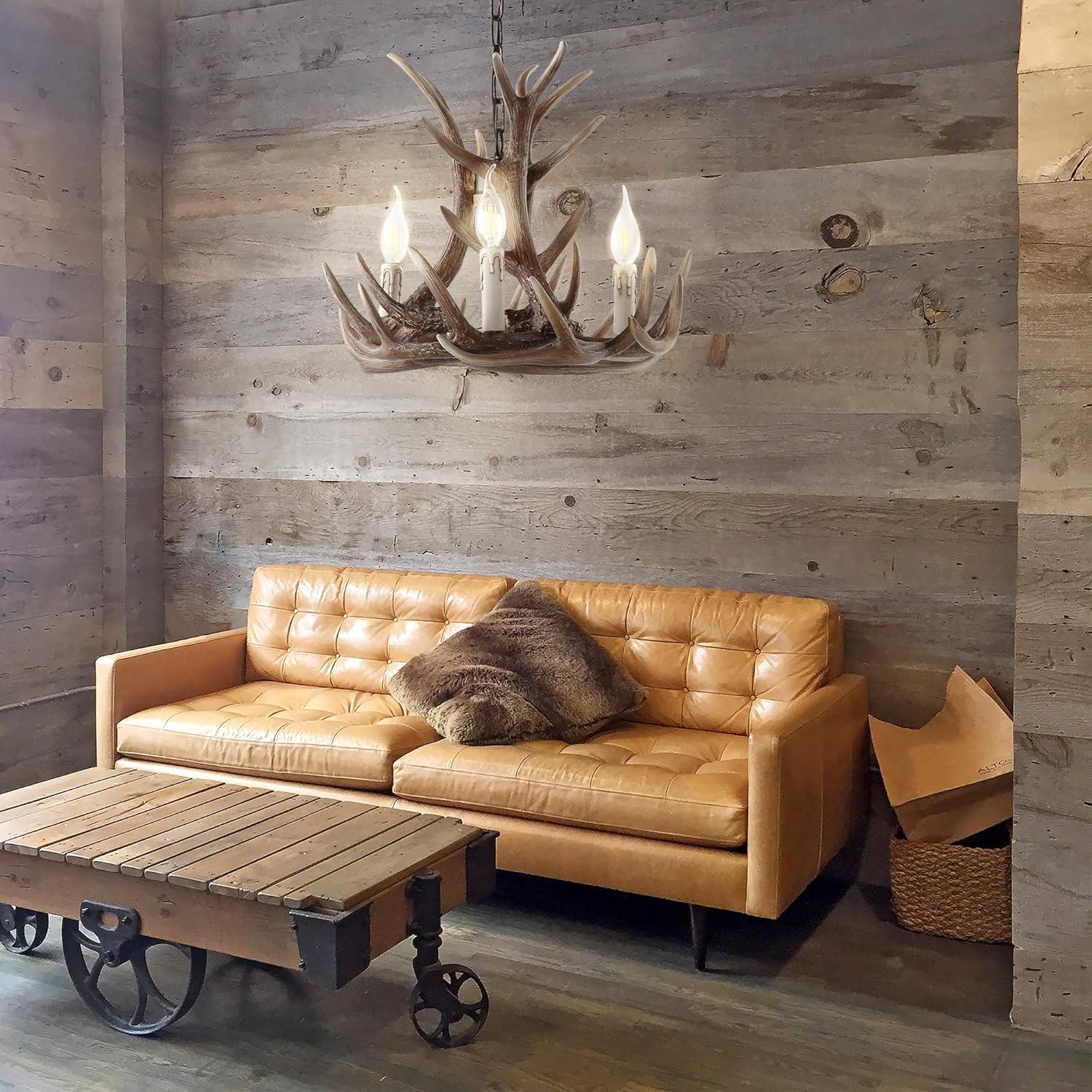 imageJONATHAN Y JYL6304A Eldora 18quot Adjustable Resin Antler 3Light LED ChandelierRustic Cottage Transitional Dimmable Dining Room Living Room Kitchen Foyer Bedroom BrownBrown