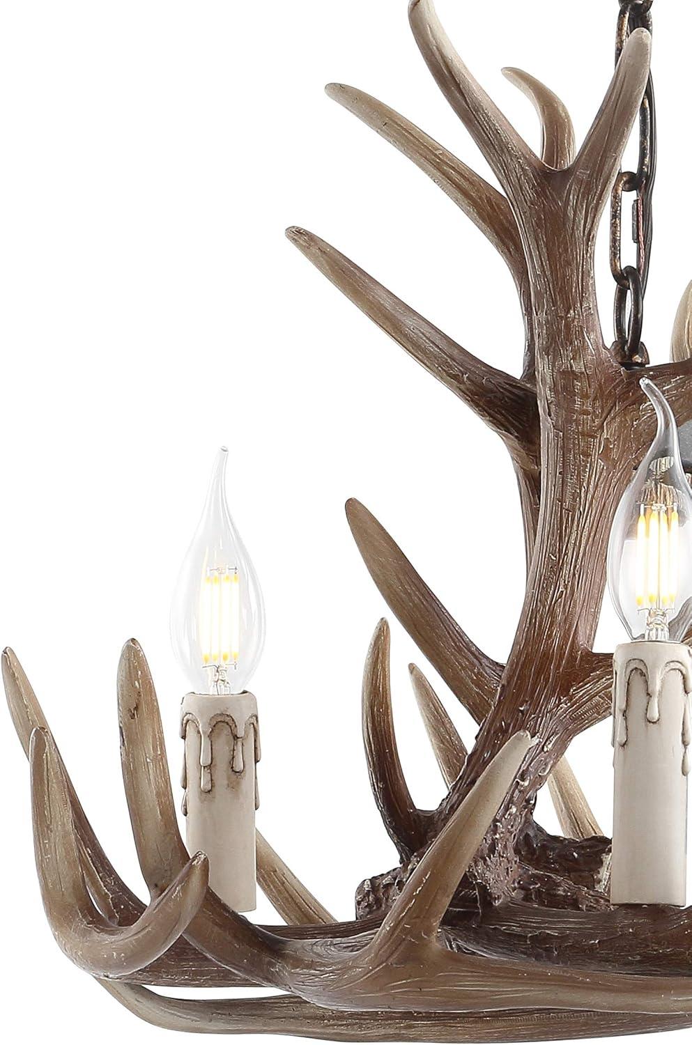 imageJONATHAN Y JYL6304A Eldora 18quot Adjustable Resin Antler 3Light LED ChandelierRustic Cottage Transitional Dimmable Dining Room Living Room Kitchen Foyer Bedroom BrownBrown