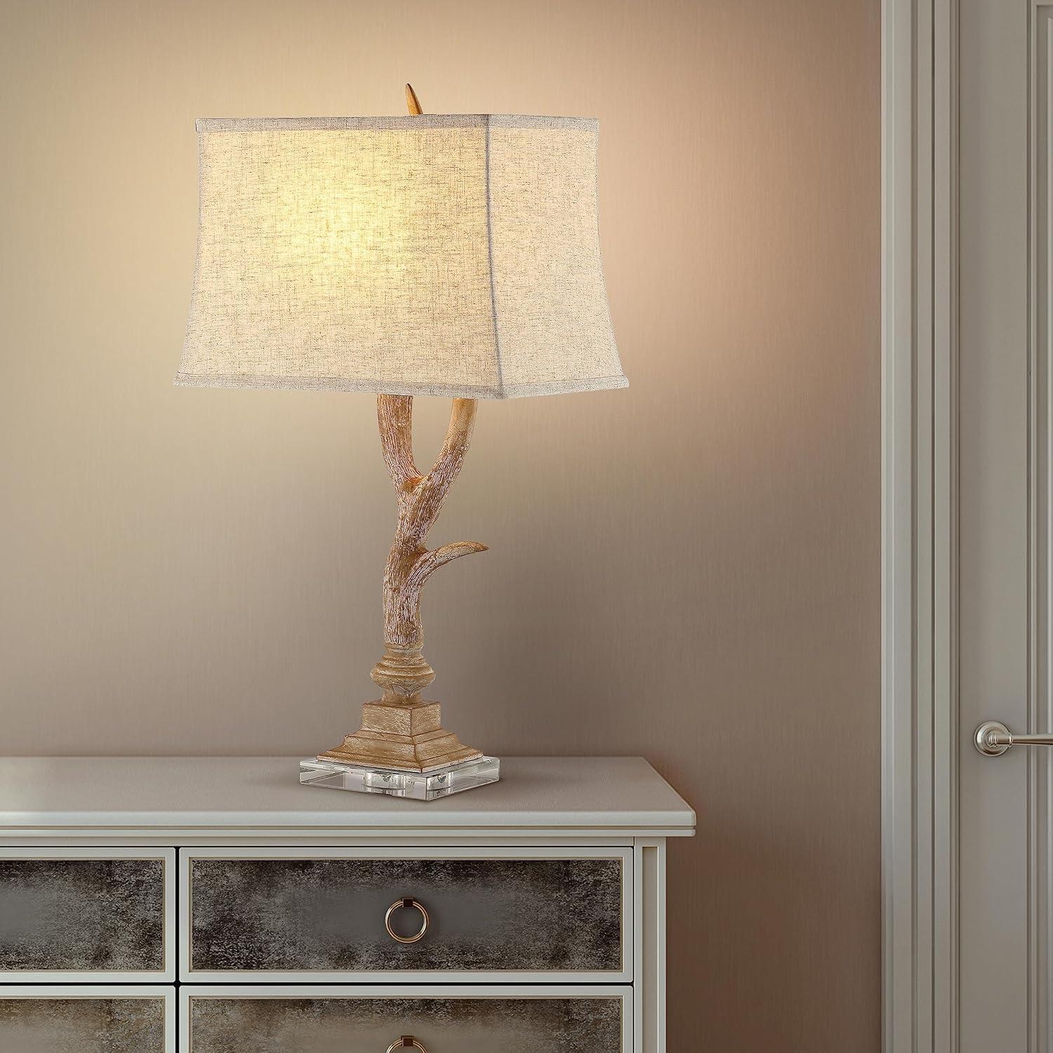 imageJONATHAN Y JYL6306A Antler 295quot Rustic ResinCrystal LED Table Lamp Traditional Bedside Desk Nightstand Lamp for Bedroom Living Room Office College Bookcase LED Bulb Included BrownBeige