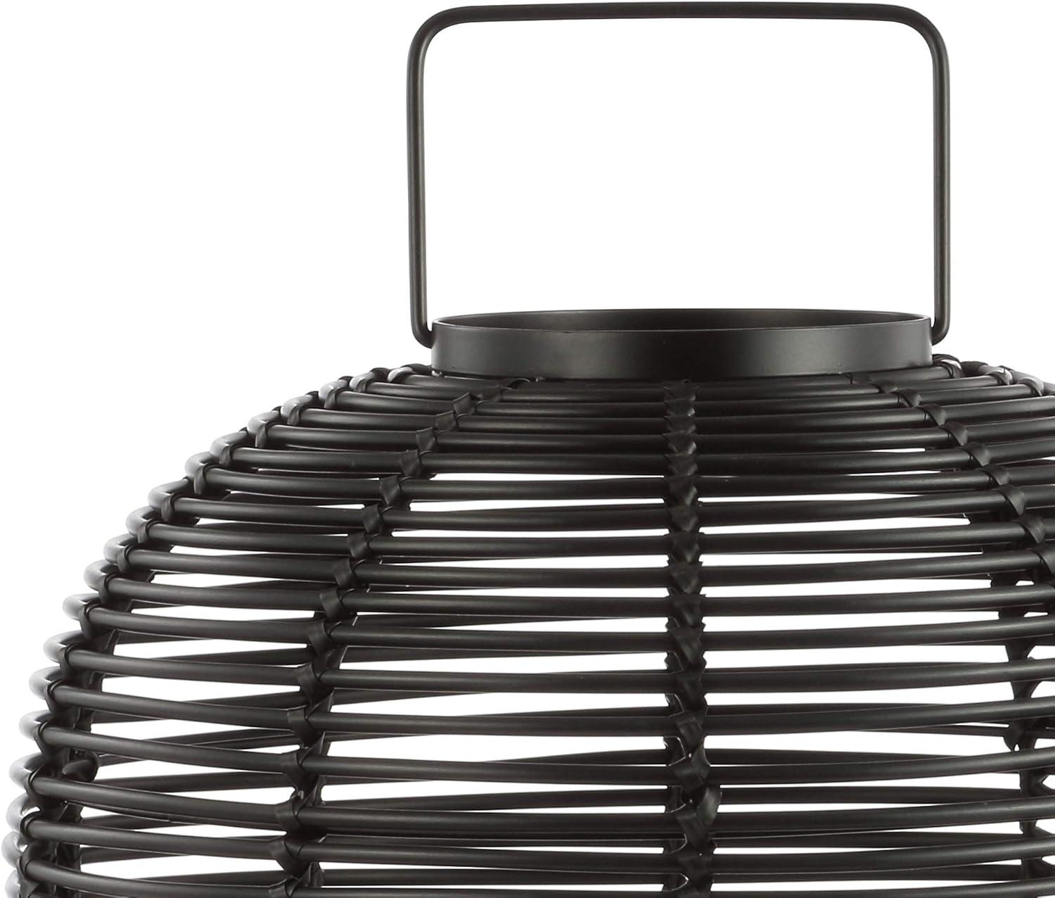 imageJONATHAN Y JYL6506A Kandella 267quot Outdoor Woven Oval Asian LED Lantern BohemianScandinavianModernContemporary for Bedroom Living Room Office College Dorm Coffee Table Bookcase Black