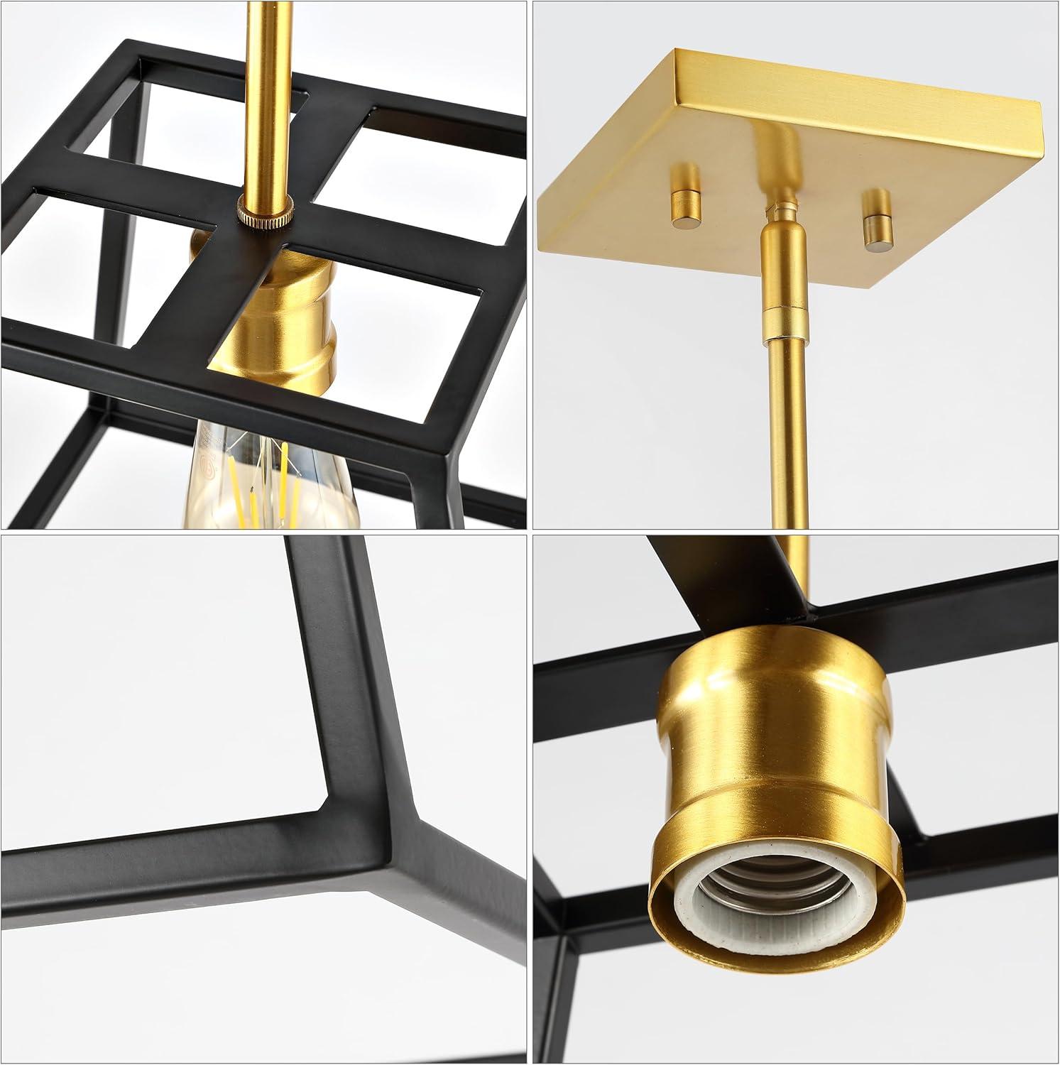 imageJONATHAN Y JYL6509A Girard 925quot 1Light Farmhouse Industrial Iron LED Pendant Modern Minimalist Coastal Bedroom Living Room BlackBrass Gold925 1Light