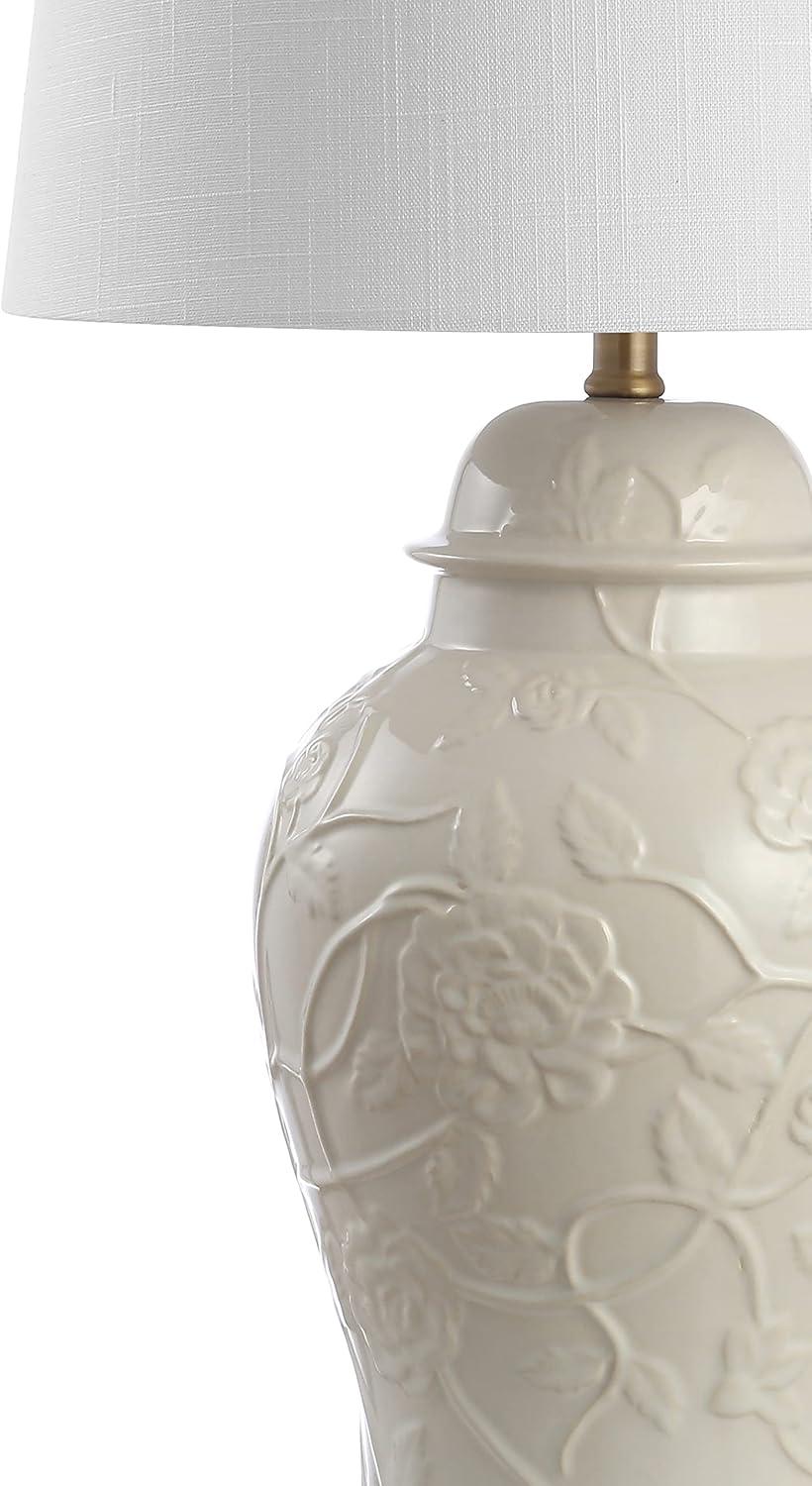 imageJONATHAN Y JYL6604A Naiyou 295quot Ceramic Classic Traditional LED Lamp Table Lamp French Country Bedside Desk Nightstand Lamp for Bedroom Living Room Office College Bookcase LED Bulb Included Cream