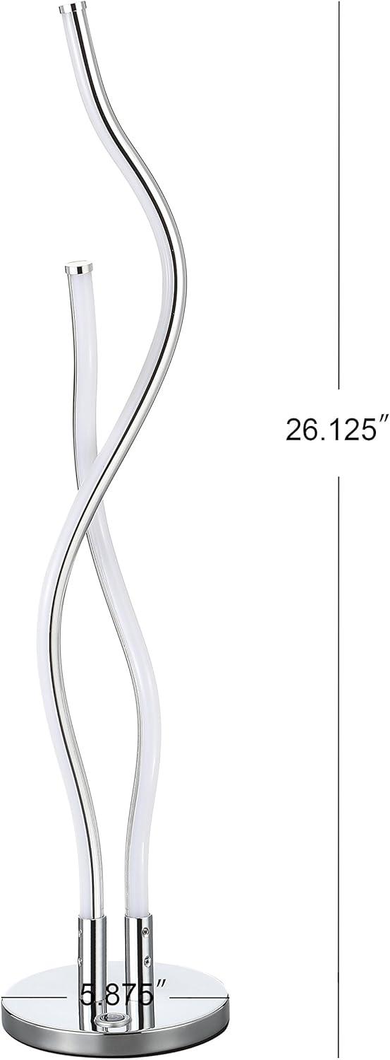 imageJONATHAN Y JYL7001A Cairo 2625quot LED Integrated Table Lamp ModernContemporary for Bedroom Living Room Office College Dorm Coffee Table Bookcase Chrome