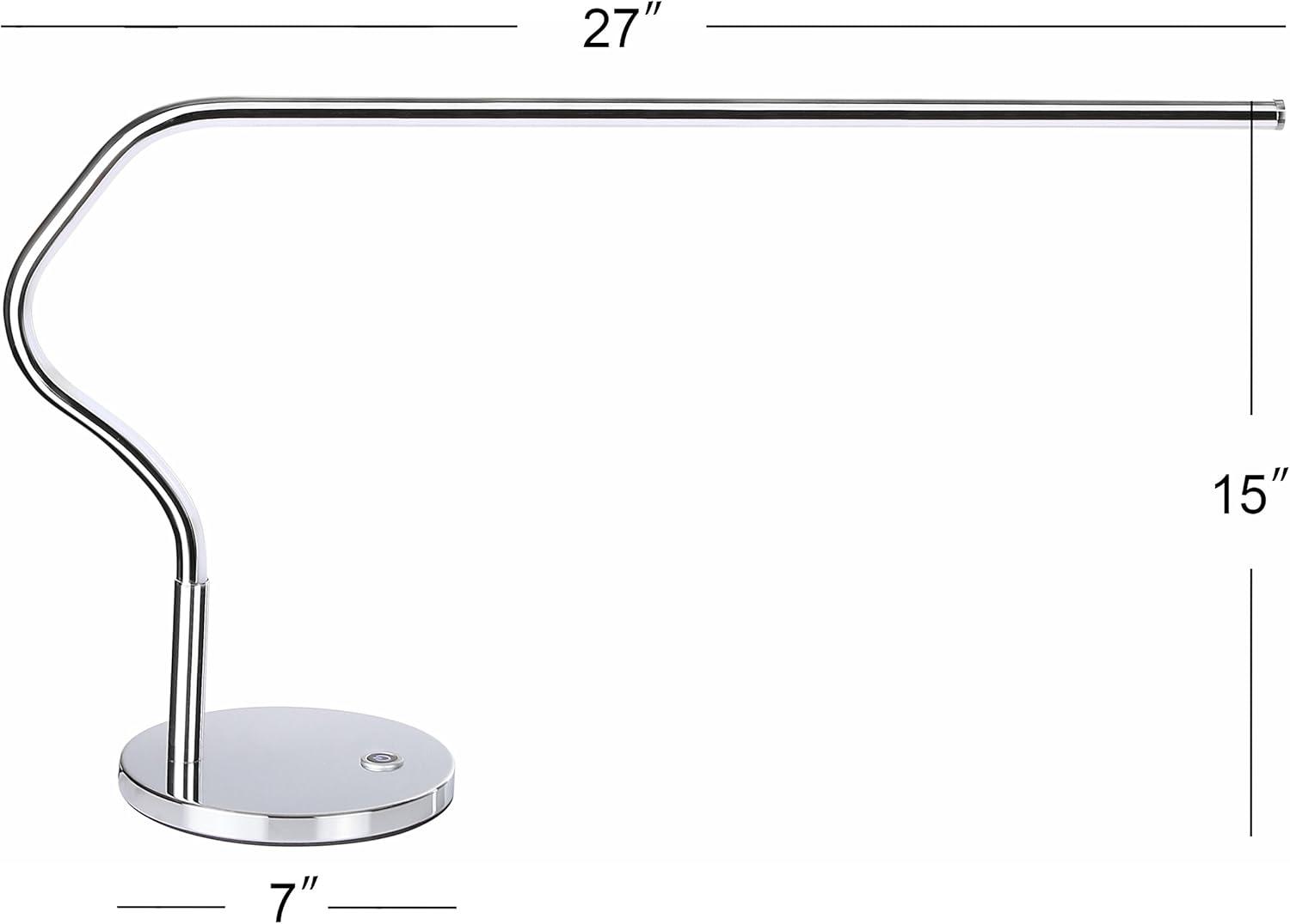 imageJONATHAN Y JYL7003A Julian 15quot LED Integrated Task Lamp ModernContemporary for Bedroom Living Room Office College Dorm Coffee Table Bookcase Chrome