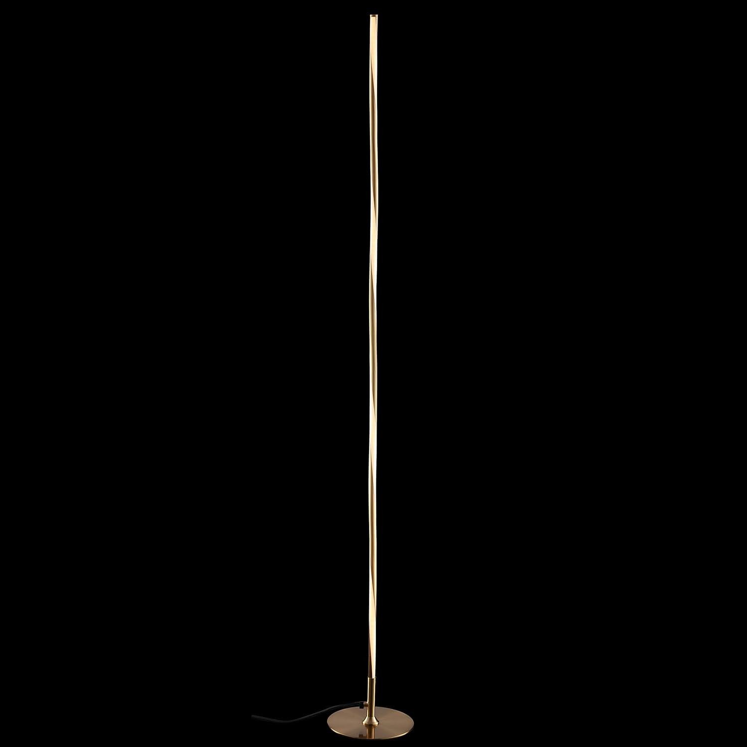 imageJONATHAN Y JYL7006A Pilar 6375quot LED Integrated Floor Lamp Modern Contemporary Office Living Room Family Room Dining Room Bedroom Guest Room Hallway Foyer ChromeGold