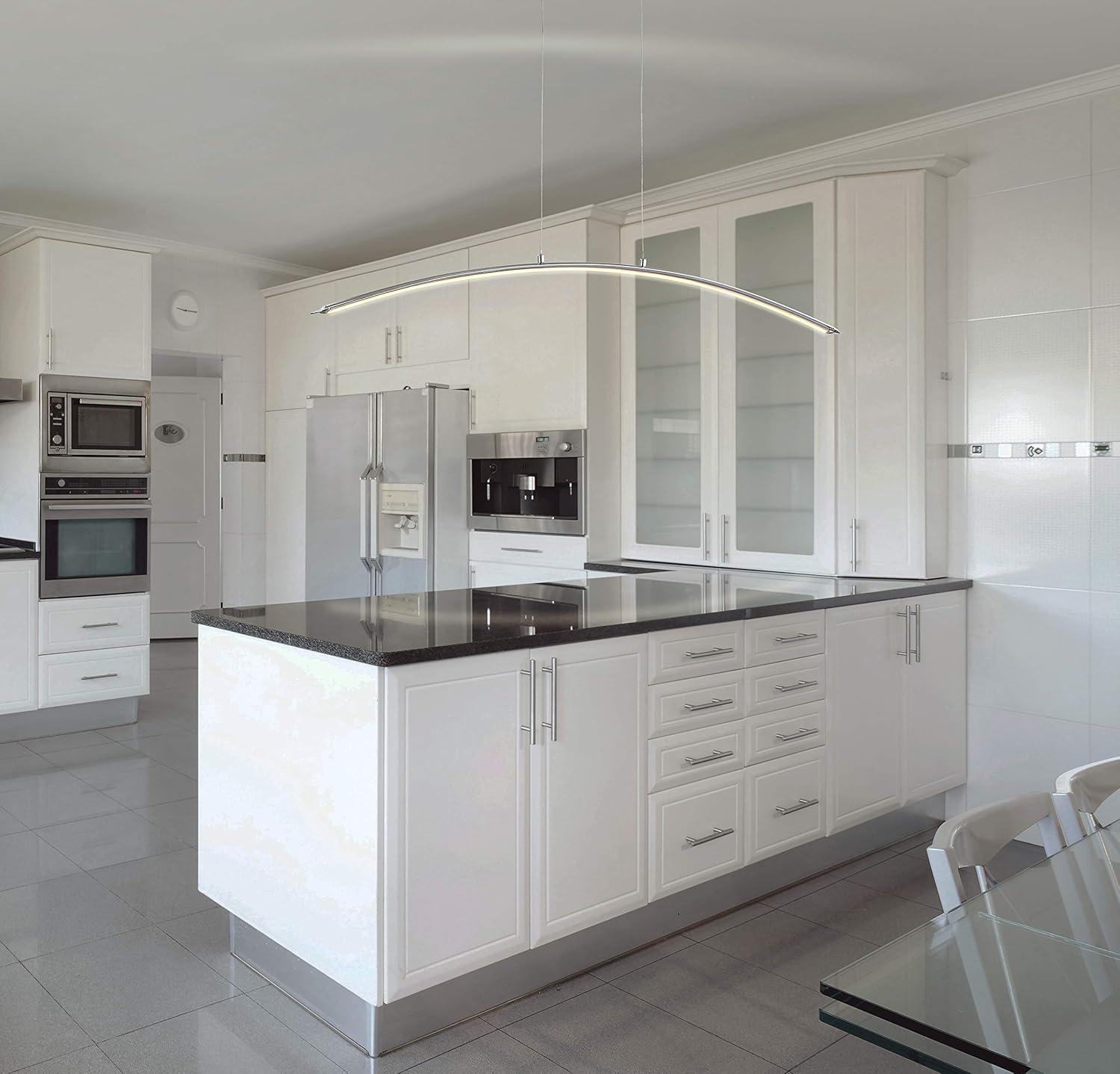 imageJONATHAN Y JYL7012B Roxanna 415quot Dimmable Adjustable Integrated LED Metal Linear Pendant Minimalistic Modern Contemporary Dining Room Living Room Kitchen Foyer Bedroom Hallway BlackChrome