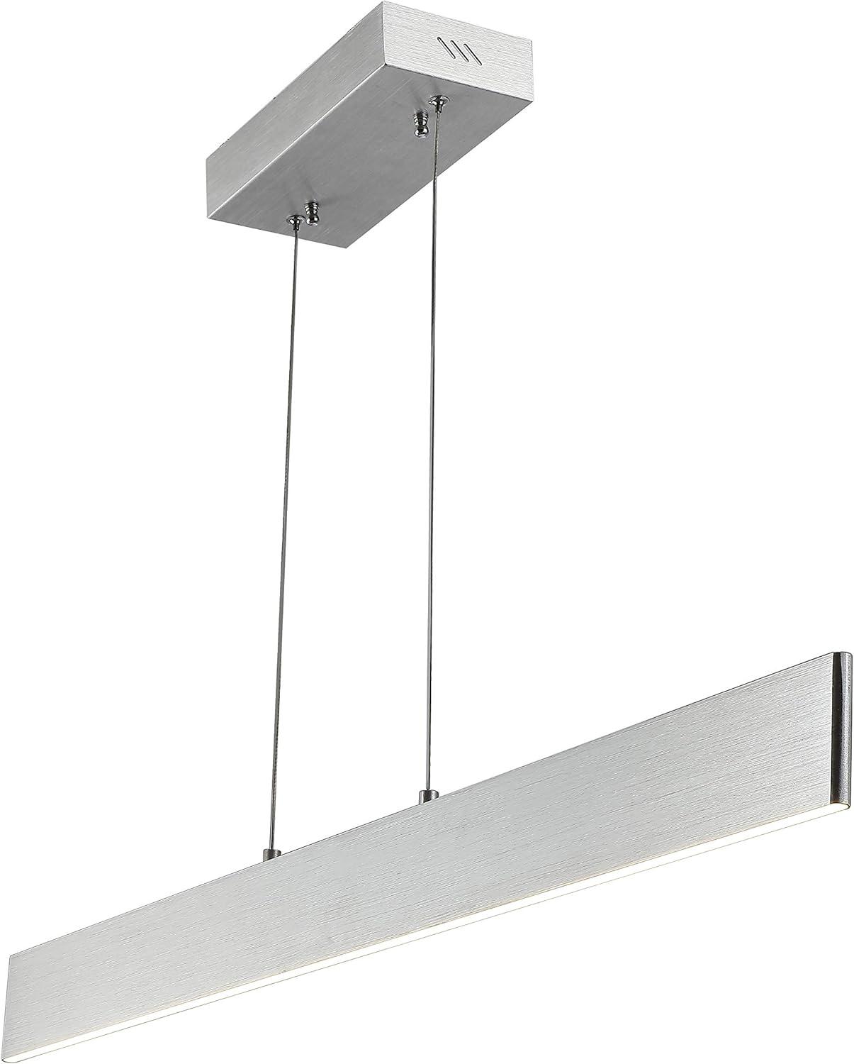 imageJONATHAN Y JYL7019B Draper 40quot Dimmable Adjustable Integrated LED Metal Linear Pendant Minimalistic Modern Contemporary Dining Room Living Room Kitchen Foyer Bedroom Hallway Brushed AluminumBrushed Aluminum