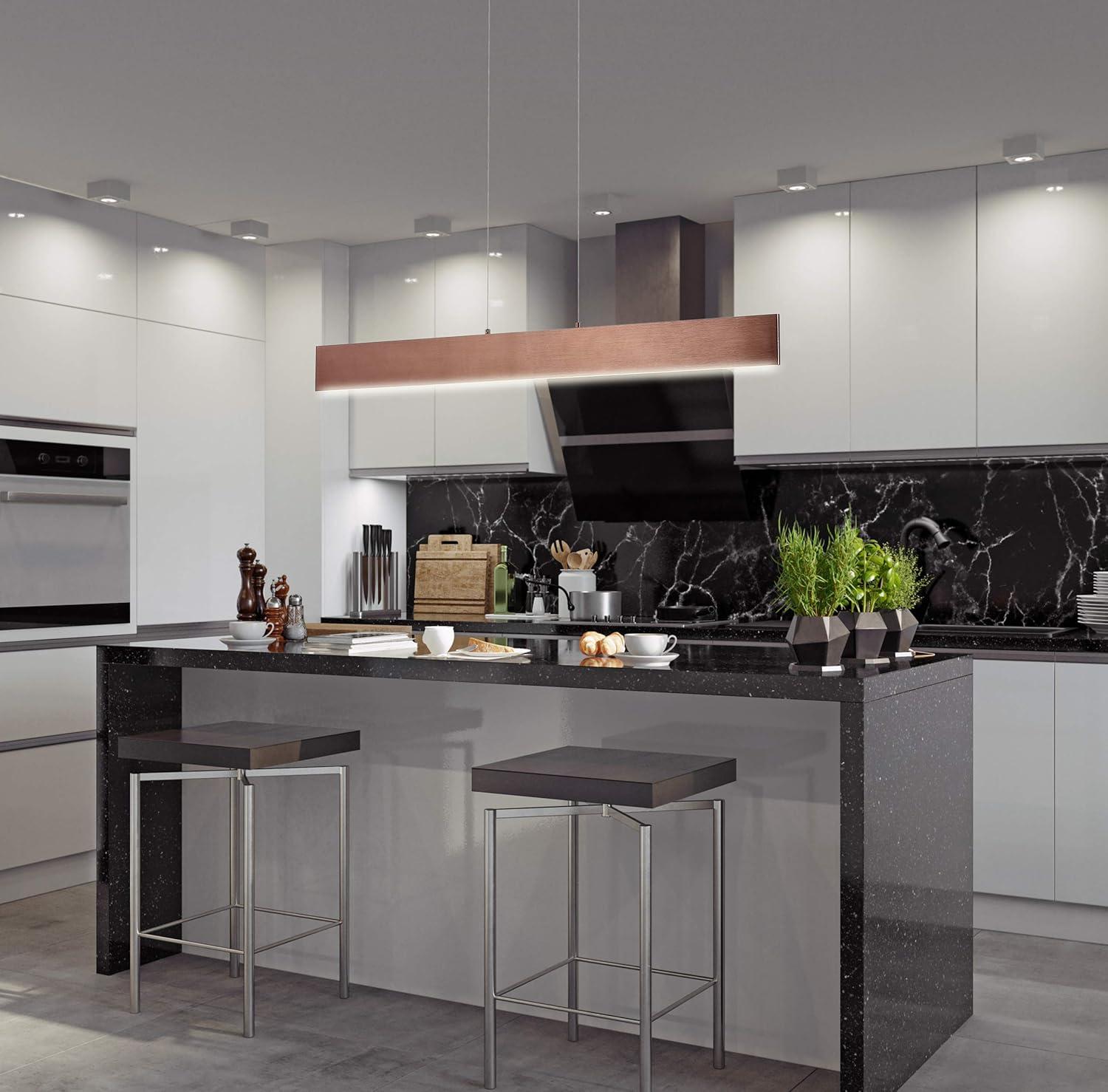 imageJONATHAN Y JYL7019B Draper 40quot Dimmable Adjustable Integrated LED Metal Linear Pendant Minimalistic Modern Contemporary Dining Room Living Room Kitchen Foyer Bedroom Hallway Brushed AluminumAnodized Bronze