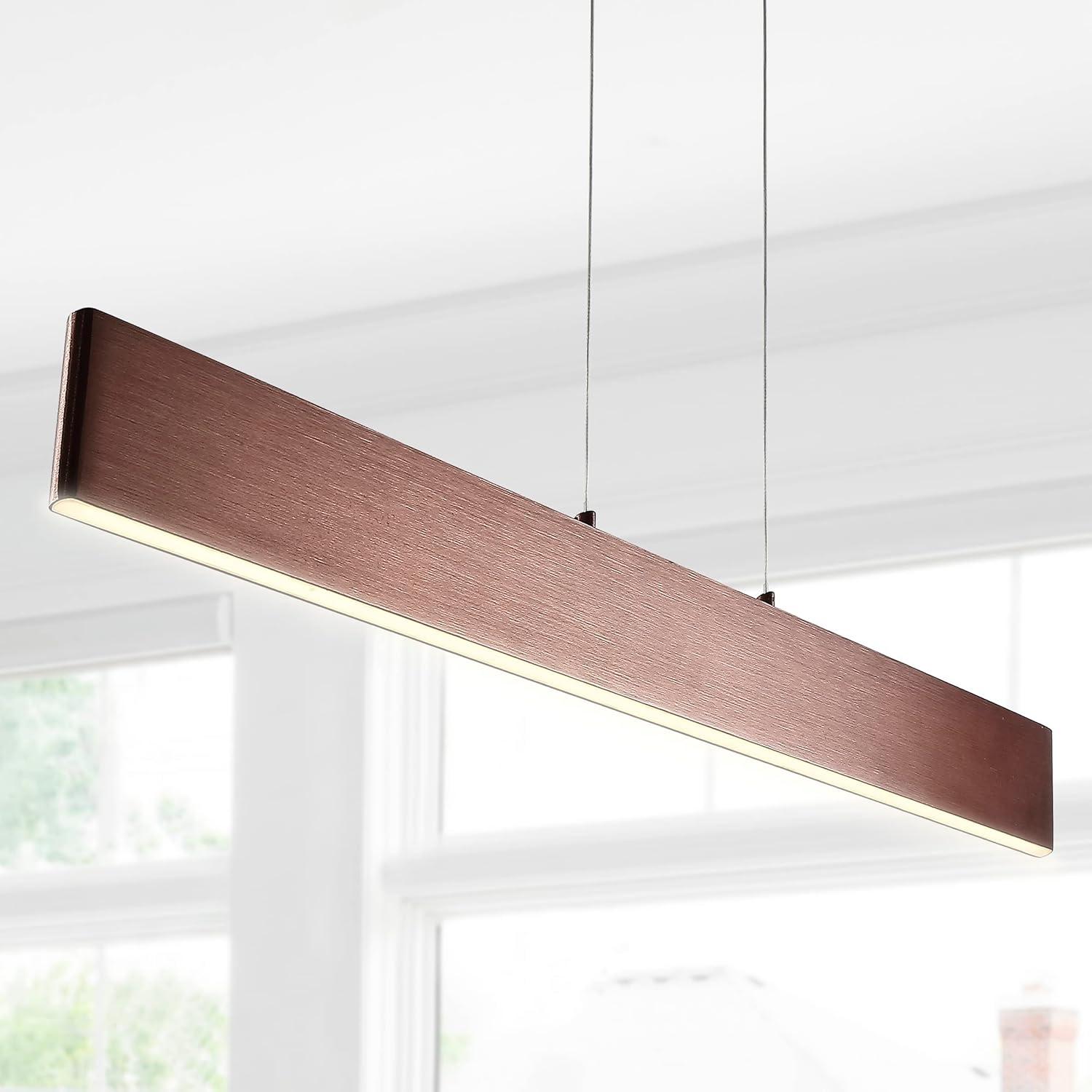 imageJONATHAN Y JYL7019B Draper 40quot Dimmable Adjustable Integrated LED Metal Linear Pendant Minimalistic Modern Contemporary Dining Room Living Room Kitchen Foyer Bedroom Hallway Brushed AluminumAnodized Bronze