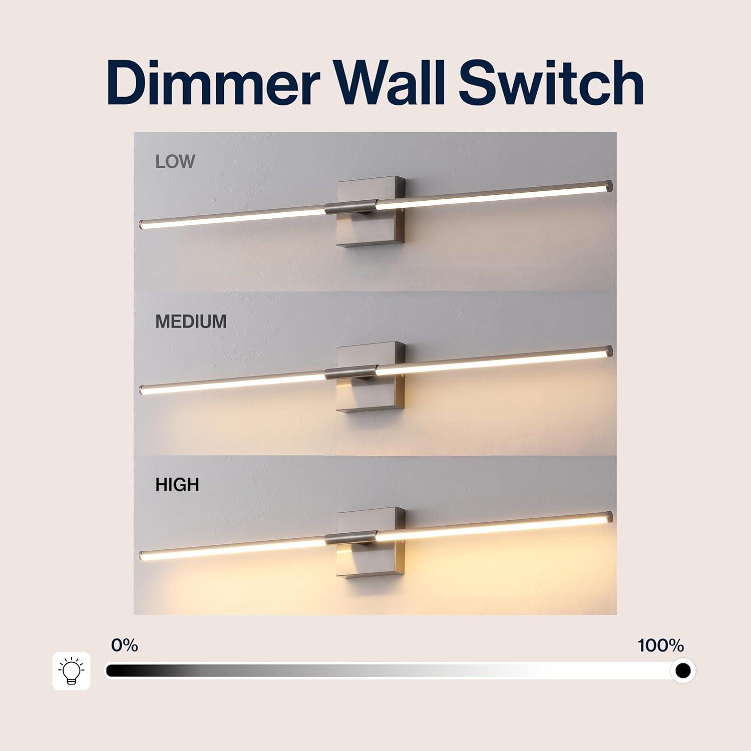 imageJONATHAN Y JYL7022B Makena 28quot Dimmable Integrated LED Metal Wall Sconce MinimalisticModernContemporary 3000K LED Bulbs for Bedroom Living Room Bathroom Hallway GoldNickel