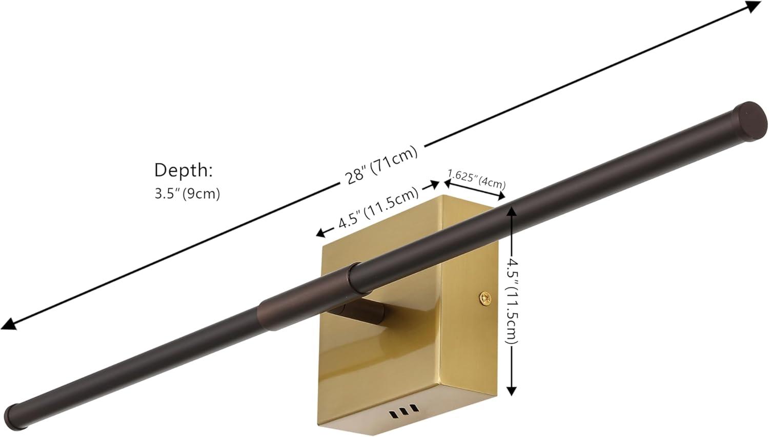 imageJONATHAN Y JYL7022B Makena 28quot Dimmable Integrated LED Metal Wall Sconce MinimalisticModernContemporary 3000K LED Bulbs for Bedroom Living Room Bathroom Hallway GoldOil Rubbed BronzeBrass Gold