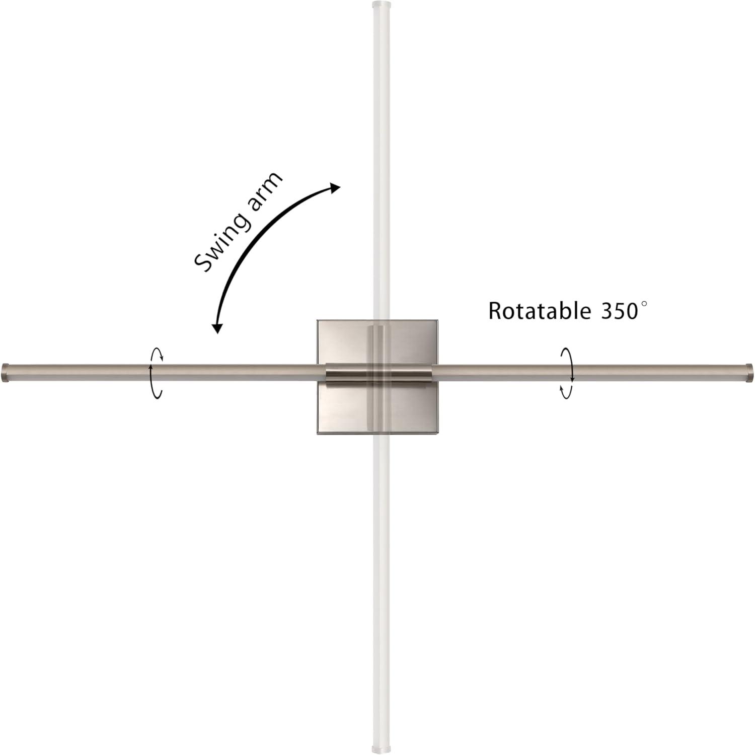 imageJONATHAN Y JYL7022B Makena 28quot Dimmable Integrated LED Metal Wall Sconce MinimalisticModernContemporary 3000K LED Bulbs for Bedroom Living Room Bathroom Hallway GoldNickel