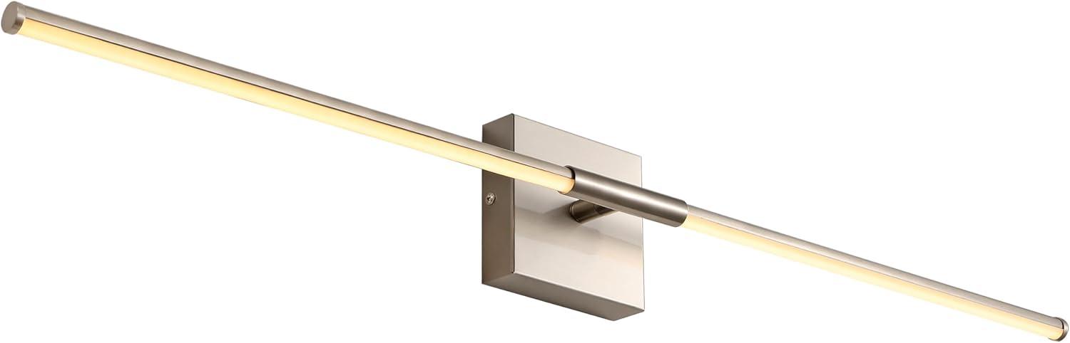 imageJONATHAN Y JYL7022B Makena 28quot Dimmable Integrated LED Metal Wall Sconce MinimalisticModernContemporary 3000K LED Bulbs for Bedroom Living Room Bathroom Hallway GoldNickel