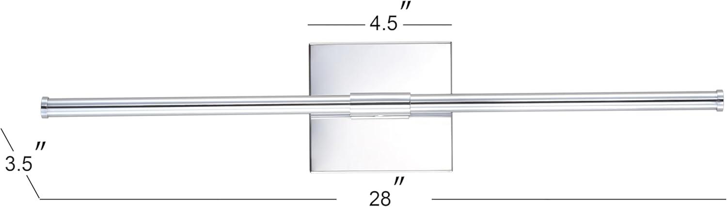 imageJONATHAN Y JYL7022B Makena 28quot Dimmable Integrated LED Metal Wall Sconce MinimalisticModernContemporary 3000K LED Bulbs for Bedroom Living Room Bathroom Hallway GoldChrome