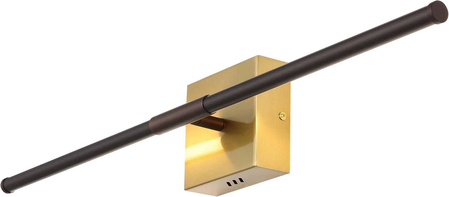 imageJONATHAN Y JYL7022B Makena 28quot Dimmable Integrated LED Metal Wall Sconce MinimalisticModernContemporary 3000K LED Bulbs for Bedroom Living Room Bathroom Hallway GoldOil Rubbed BronzeBrass Gold