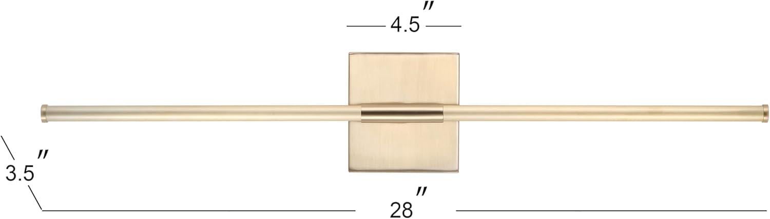 imageJONATHAN Y JYL7022B Makena 28quot Dimmable Integrated LED Metal Wall Sconce MinimalisticModernContemporary 3000K LED Bulbs for Bedroom Living Room Bathroom Hallway GoldGold