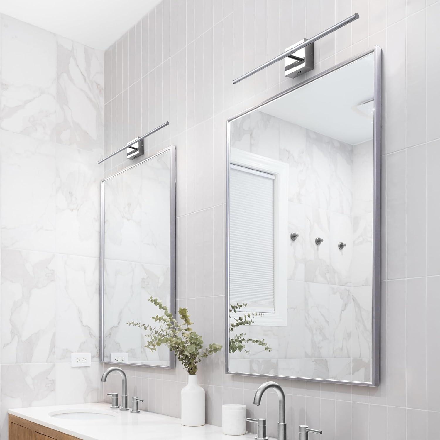 imageJONATHAN Y JYL7022B Makena 28quot Dimmable Integrated LED Metal Wall Sconce MinimalisticModernContemporary 3000K LED Bulbs for Bedroom Living Room Bathroom Hallway GoldChrome