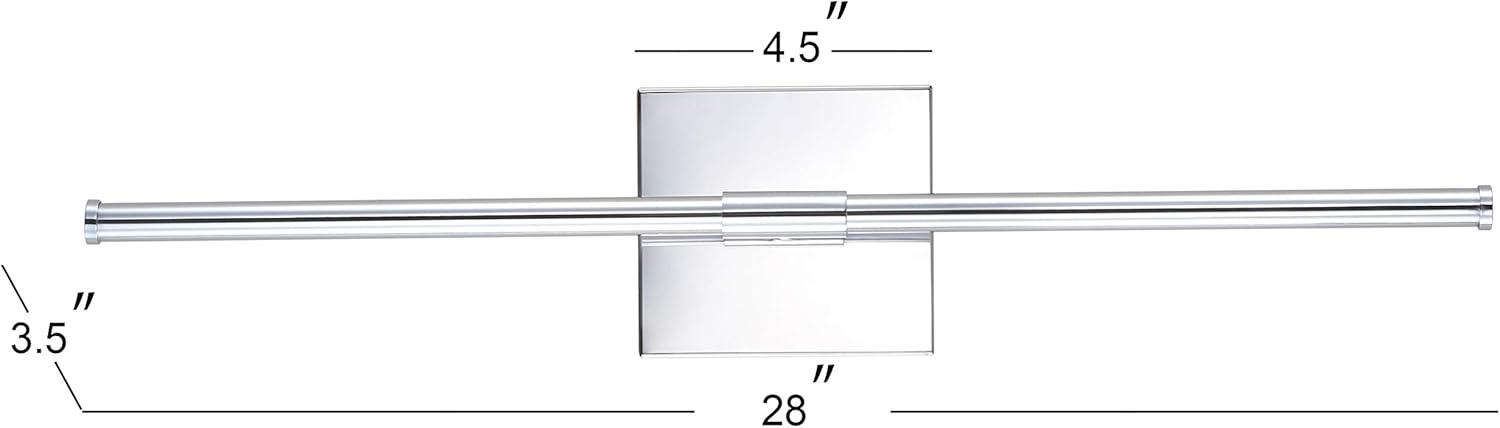 imageJONATHAN Y JYL7022B Makena 28quot Dimmable Integrated LED Metal Wall Sconce MinimalisticModernContemporary 3000K LED Bulbs for Bedroom Living Room Bathroom Hallway GoldChrome