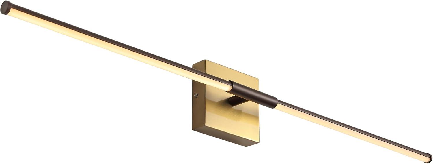 imageJONATHAN Y JYL7022B Makena 28quot Dimmable Integrated LED Metal Wall Sconce MinimalisticModernContemporary 3000K LED Bulbs for Bedroom Living Room Bathroom Hallway GoldOil Rubbed BronzeBrass Gold