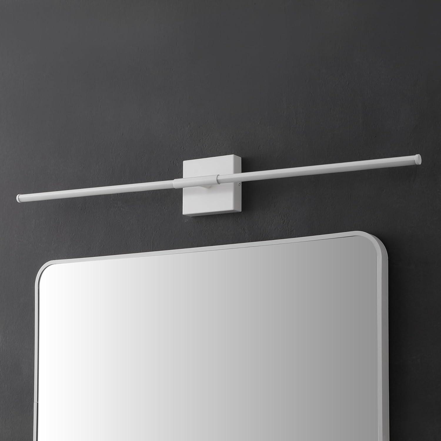 imageJONATHAN Y JYL7022B Makena 28quot Dimmable Integrated LED Metal Wall Sconce MinimalisticModernContemporary 3000K LED Bulbs for Bedroom Living Room Bathroom Hallway GoldWhite