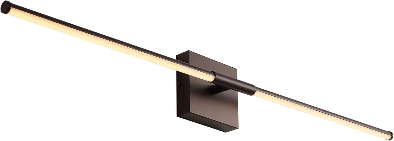 imageJONATHAN Y JYL7022B Makena 28quot Dimmable Integrated LED Metal Wall Sconce MinimalisticModernContemporary 3000K LED Bulbs for Bedroom Living Room Bathroom Hallway GoldOilRubbed Bronze