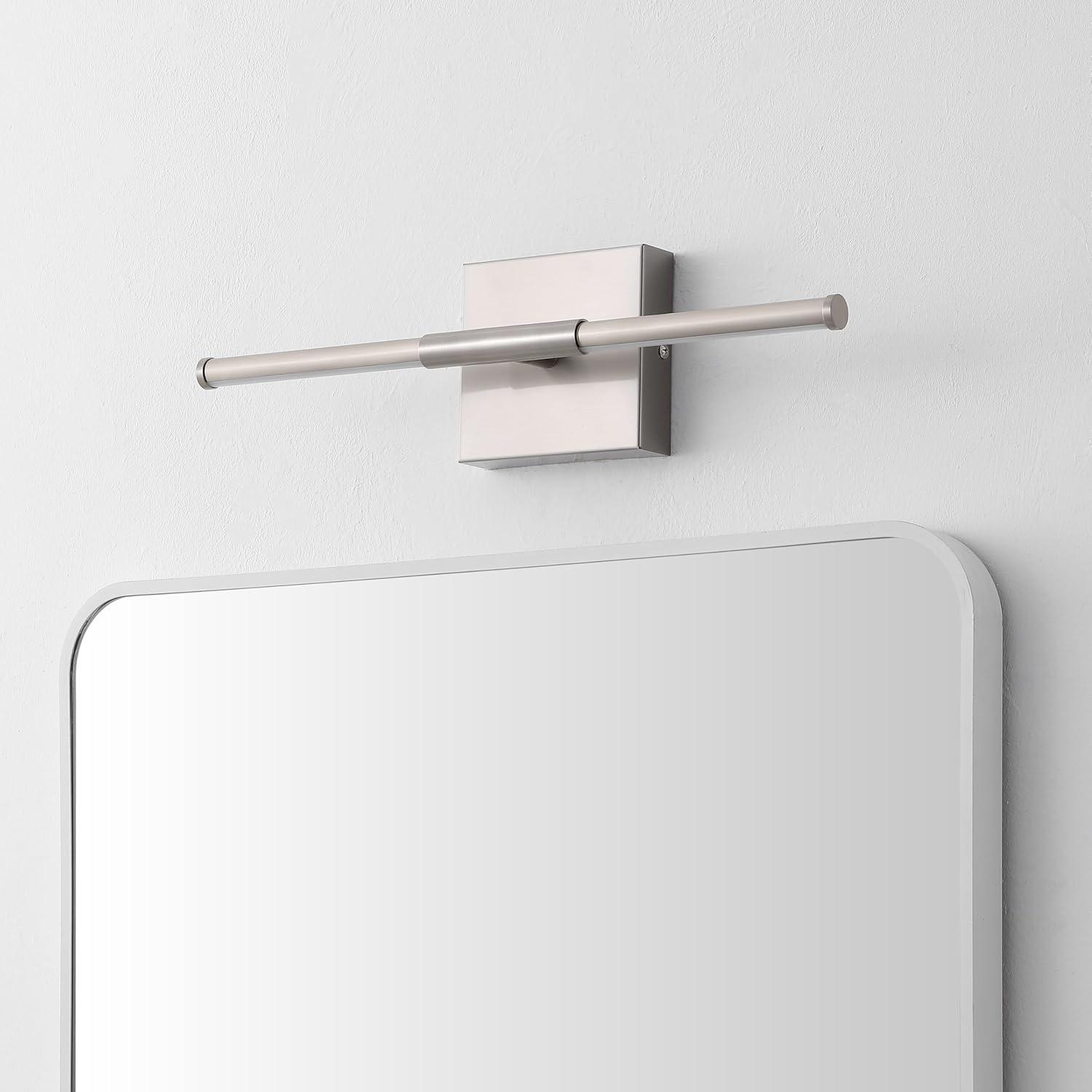 imageJONATHAN Y JYL7022B Makena 28quot Dimmable Integrated LED Metal Wall Sconce MinimalisticModernContemporary 3000K LED Bulbs for Bedroom Living Room Bathroom Hallway GoldNickel