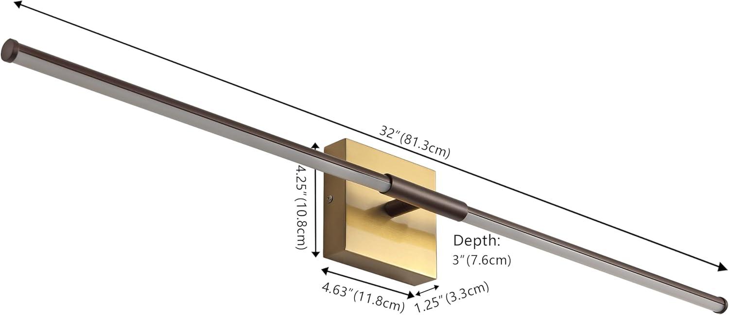 imageJONATHAN Y JYL7022B Makena 28quot Dimmable Integrated LED Metal Wall Sconce MinimalisticModernContemporary 3000K LED Bulbs for Bedroom Living Room Bathroom Hallway GoldOil Rubbed BronzeBrass Gold