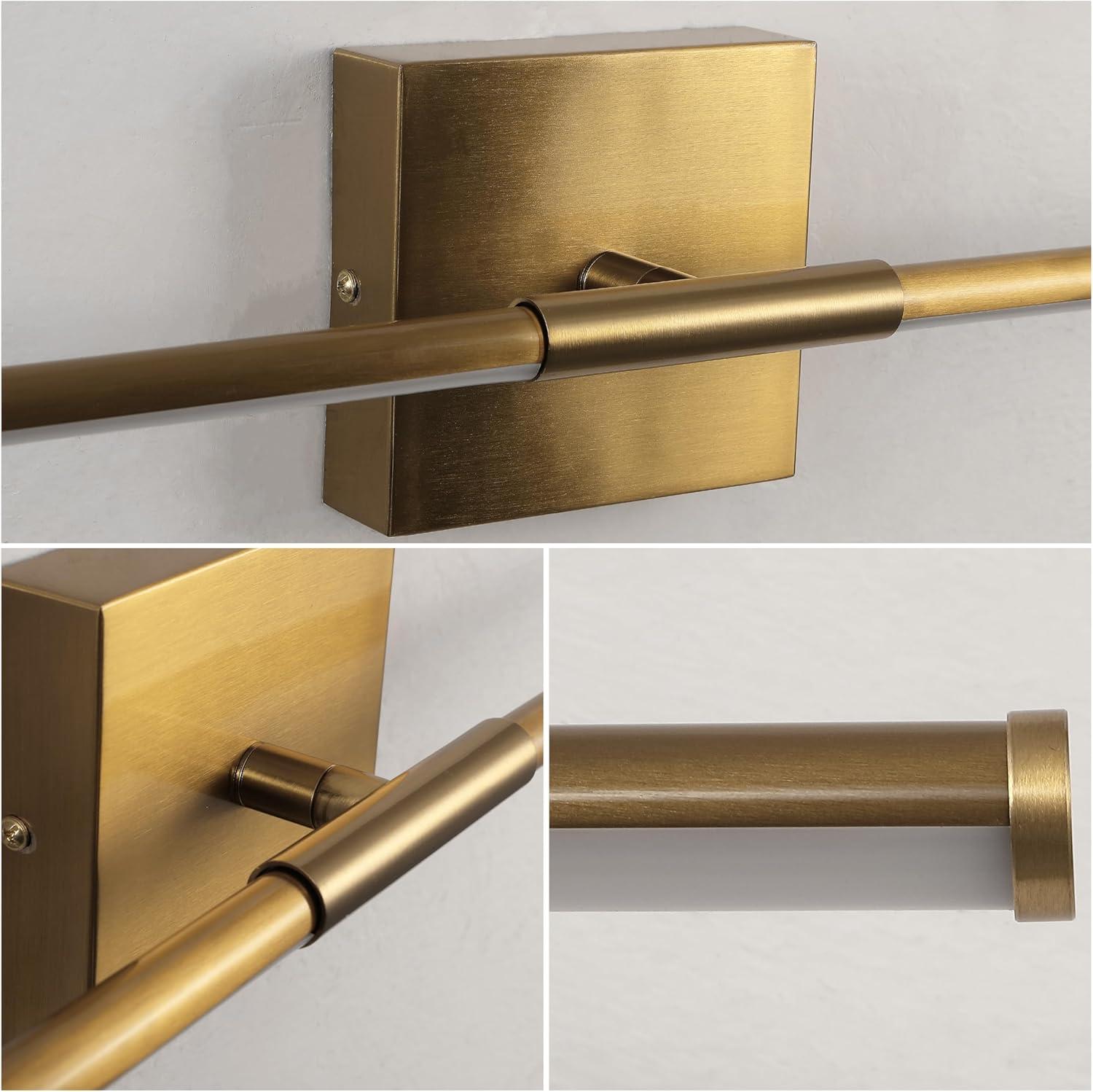 imageJONATHAN Y JYL7022B Makena 28quot Dimmable Integrated LED Metal Wall Sconce MinimalisticModernContemporary 3000K LED Bulbs for Bedroom Living Room Bathroom Hallway GoldBrass Gold