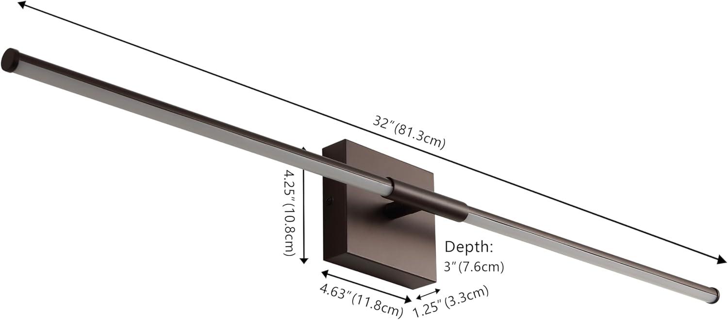 imageJONATHAN Y JYL7022B Makena 28quot Dimmable Integrated LED Metal Wall Sconce MinimalisticModernContemporary 3000K LED Bulbs for Bedroom Living Room Bathroom Hallway GoldOilRubbed Bronze