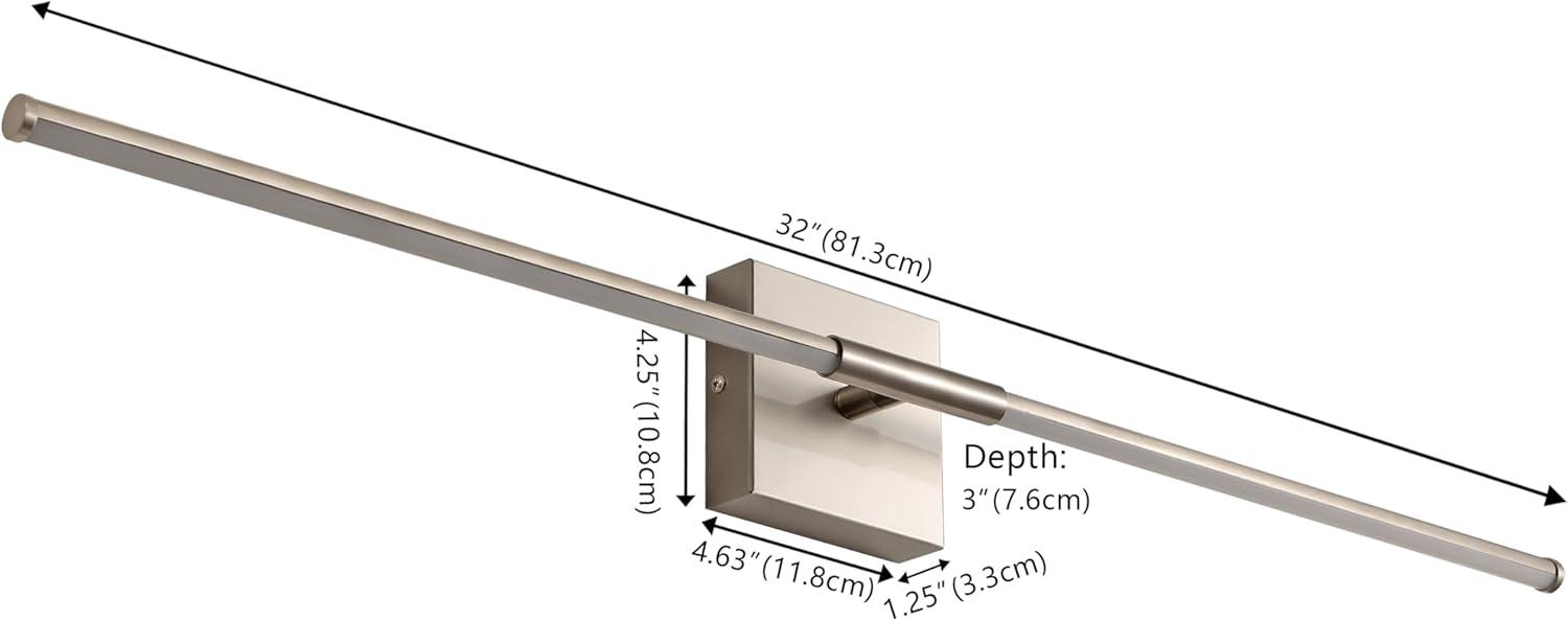 imageJONATHAN Y JYL7022B Makena 28quot Dimmable Integrated LED Metal Wall Sconce MinimalisticModernContemporary 3000K LED Bulbs for Bedroom Living Room Bathroom Hallway GoldNickel