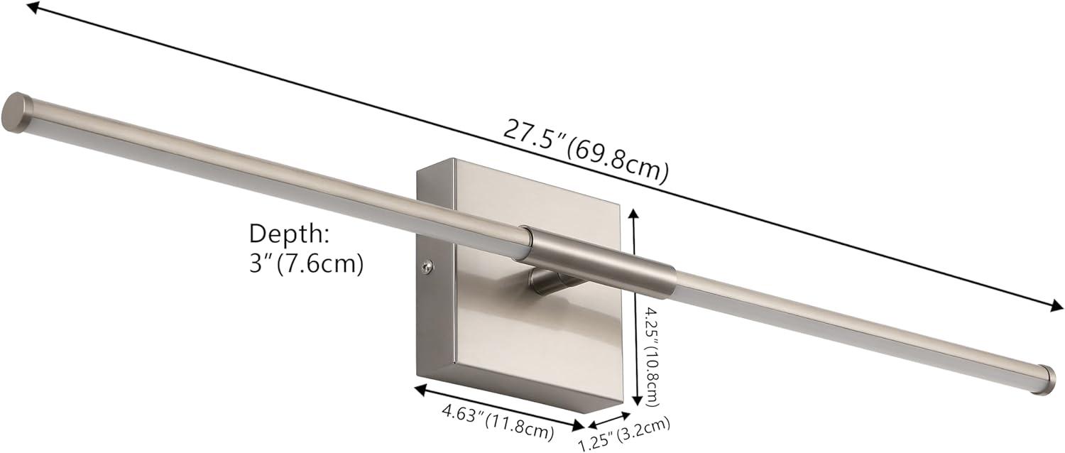 imageJONATHAN Y JYL7022B Makena 28quot Dimmable Integrated LED Metal Wall Sconce MinimalisticModernContemporary 3000K LED Bulbs for Bedroom Living Room Bathroom Hallway GoldNickel