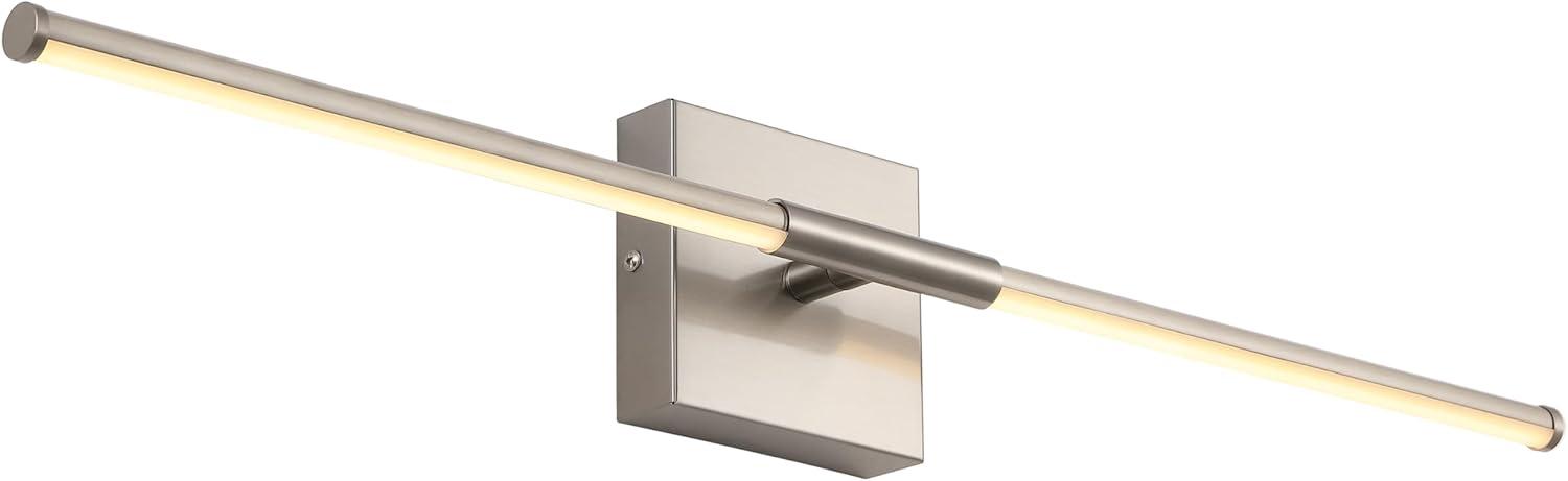 imageJONATHAN Y JYL7022B Makena 28quot Dimmable Integrated LED Metal Wall Sconce MinimalisticModernContemporary 3000K LED Bulbs for Bedroom Living Room Bathroom Hallway GoldNickel