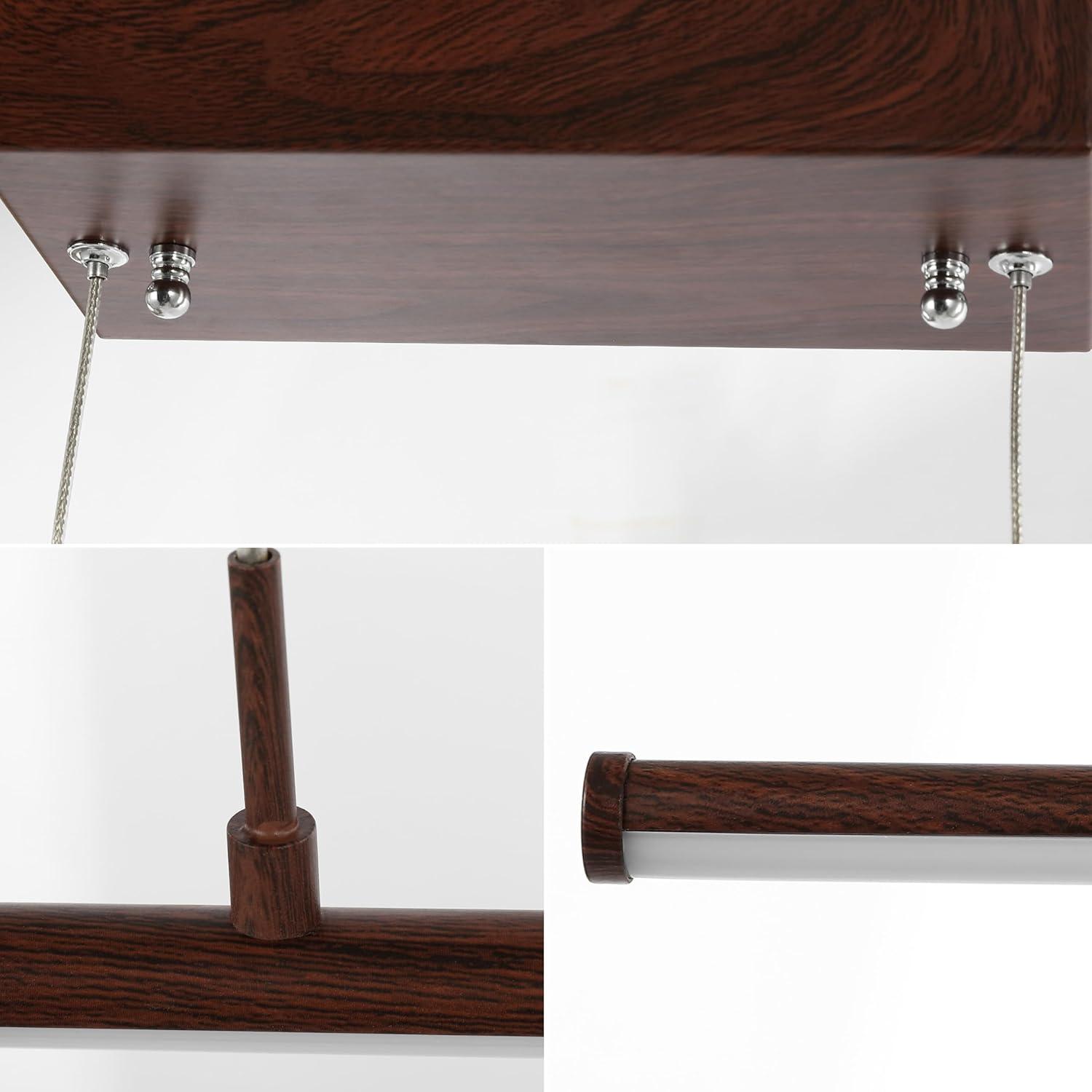 imageJONATHAN Y JYL7023C Conley 395quot Adjustable Integrated LED Metal Linear Pendant Brass Gold for Kitchen Dining Room Living RoomDark Brown