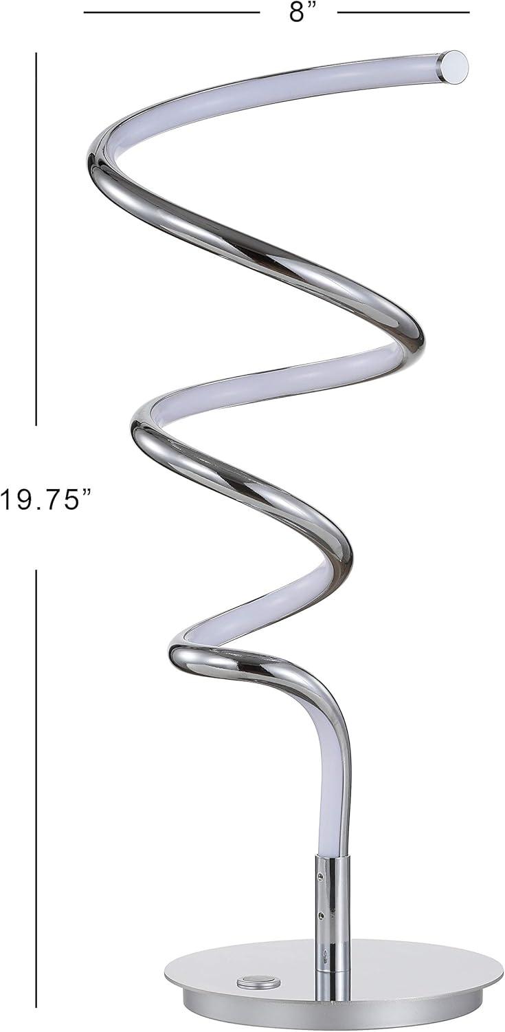 imageJONATHAN Y JYL7026A Scribble 1975quot Modern Dimmable Metal Integrated LED Table Lamp ContemporaryMinimalistModernGlam for Bedroom Living Room Office College Dorm Coffee Table Bookcase ChromeChrome