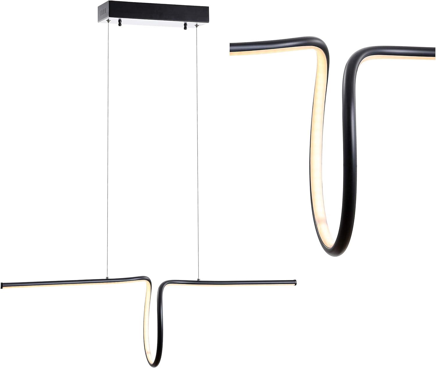 imageJONATHAN Y JYL7029B Ali 345quot Dimmable Adjustable Integrated LED Metal Linear Pendant Minimalistic Modern Contemporary Dining Room Living Room Kitchen Foyer Bedroom Hallway BlackBlack