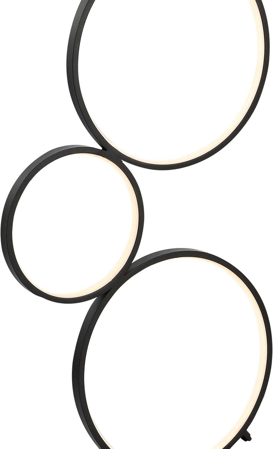 imageJONATHAN Y JYL7103A Pluto Stacked Circles 45quot 5Light Contemporary Modern IronAluminum Integrated LED Floor Lamp Standing Reading Lamp for Bedroom Living Room Office Black 180 inPluto Black