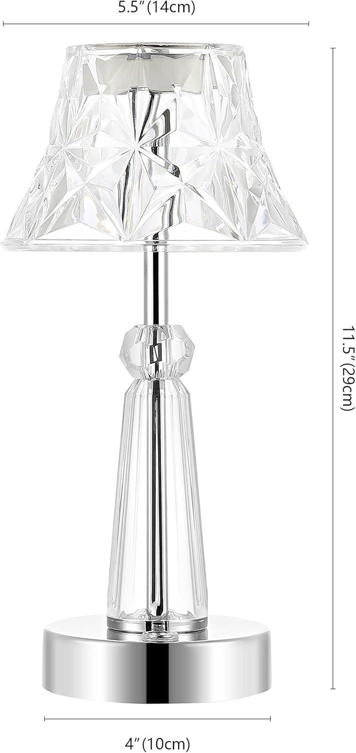 imageJONATHAN Y JYL7107A Madelyn 115quot Bohemian Classic Acrylic Rechargeable Integrated LED Table Lamp Contemporary Bedside Desk Nightstand Lamp for Bedroom Living Room Office ClearChrome