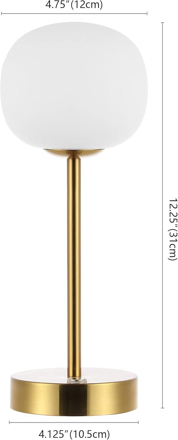 imageJONATHAN Y JYL7108A Natalia 1225quot Modern Minimalist Iron Rechargeable Integrated LED Table Lamp Contemporary Bedside Desk Nightstand Lamp for Bedroom Living Room Office NickelWhiteBrass GoldWhite