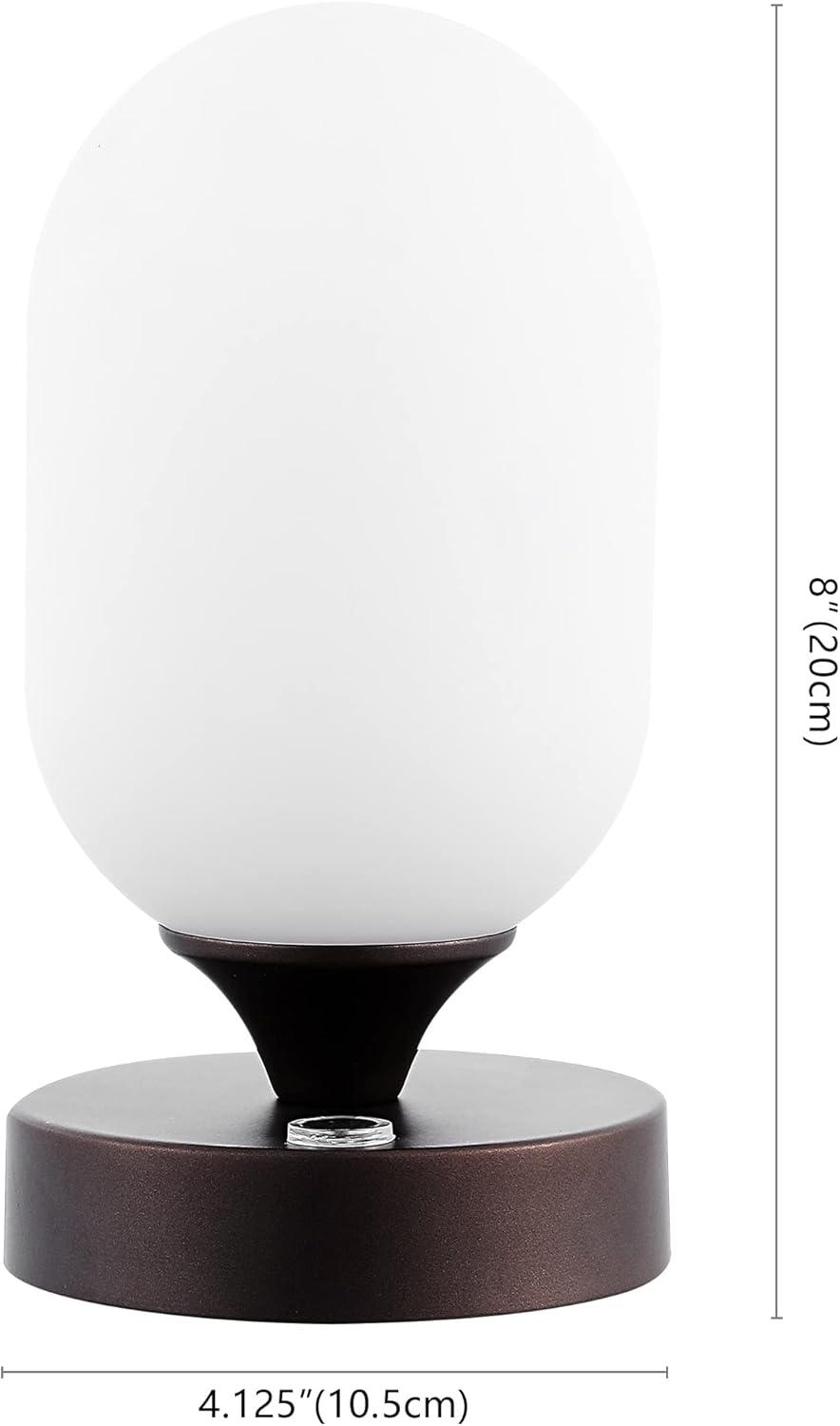 imageJONATHAN Y JYL7111B Eli 8quot Modern Minimalist Iron Rechargeable Integrated LED Table Lamp Contemporary Bedside Desk Nightstand Lamp for Bedroom Living Room Office NickelWhiteOilRubbed Bronze