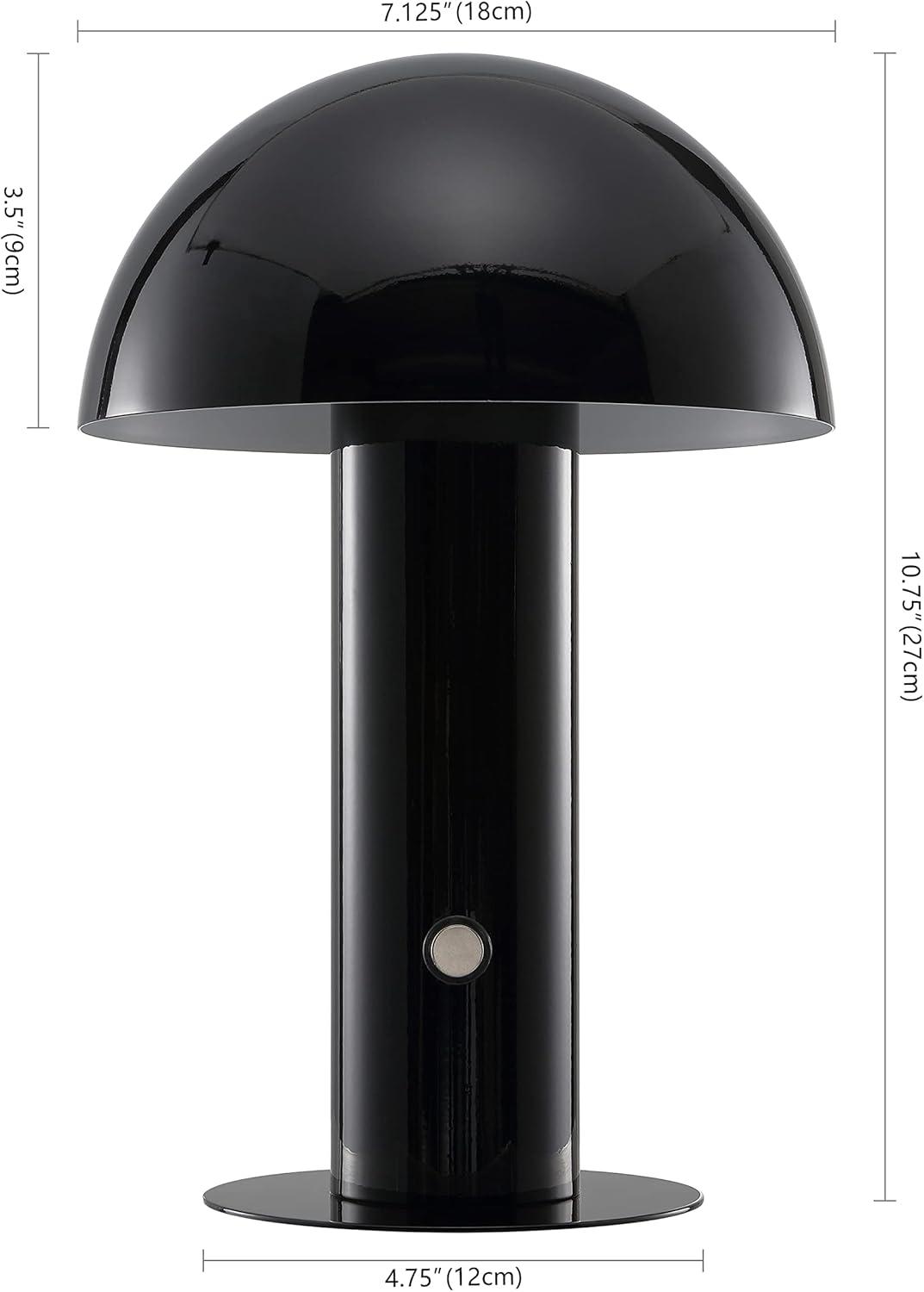 imageJONATHAN Y JYL7115B Boletus 1075quot Contemporary Bohemian RechargeableCordless Portable Iron Integrated LED Mushroom Table Lamp Modern Coastal Bedside Desk Nightstand Lamp WhiteBlack