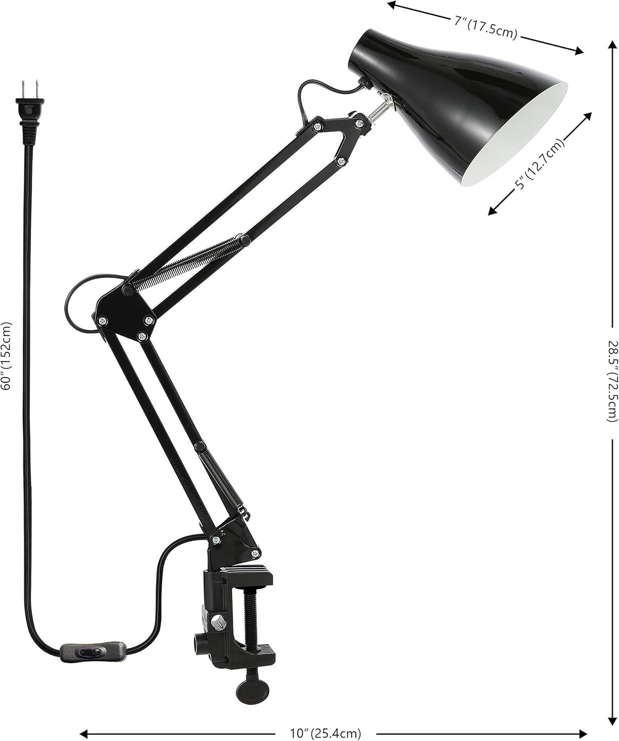 imageJONATHAN Y JYL7125A Odile 285quot Adjustable Articulated ClampOn LED Task Lamp Classic Coastal Industrial Vintage Farmhouse Traditional for Bedroom Living Room Office BlackBlack