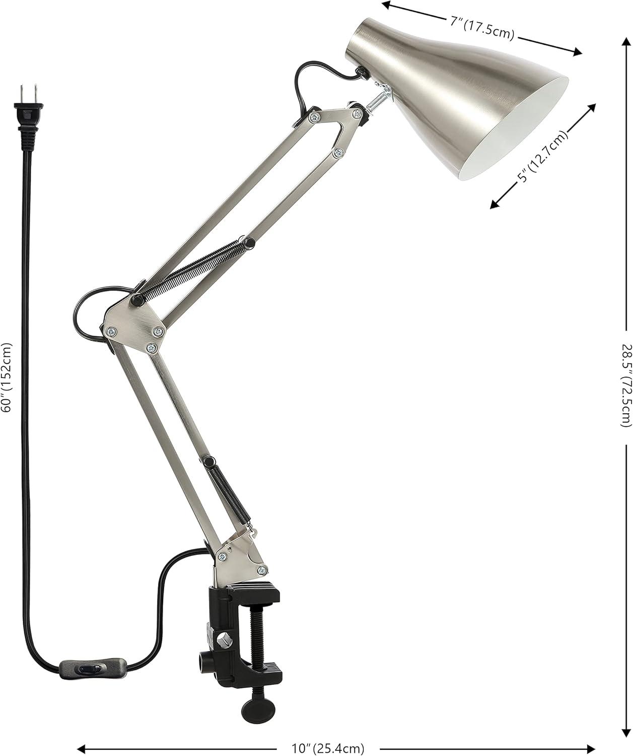 imageJONATHAN Y JYL7125A Odile 285quot Adjustable Articulated ClampOn LED Task Lamp Classic Coastal Industrial Vintage Farmhouse Traditional for Bedroom Living Room Office BlackNickel