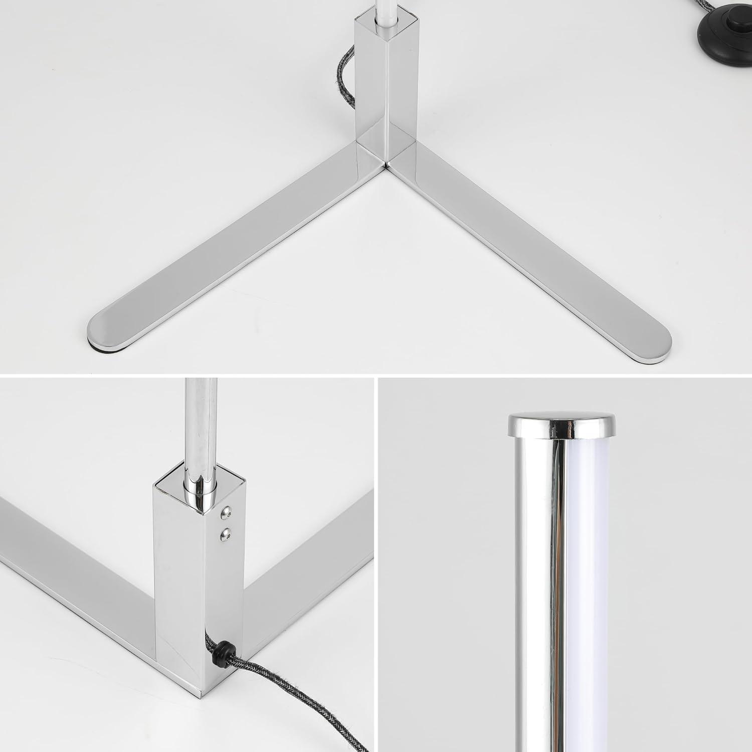 imageJONATHAN Y JYL7126A Potts 605quot Modern Contemporary AluminumIron Integrated LED Post Floor Lamp Black for Living Room Dining Room Bedroom OfficeChrome