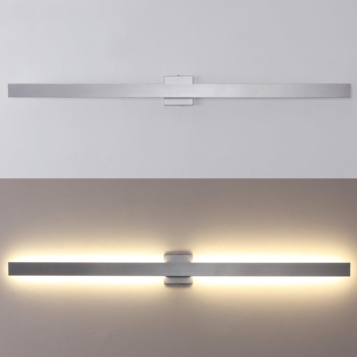 imageJONATHAN Y JYL7146C Vara 495quot Modern Minimalist IndoorOutdoor Metal 350Degree Rotate Dimmable Integrated Linear LED Wall Sconce for Entryway Kitchen Bathroom Bedroom Living Room Hallway WhiteSilver