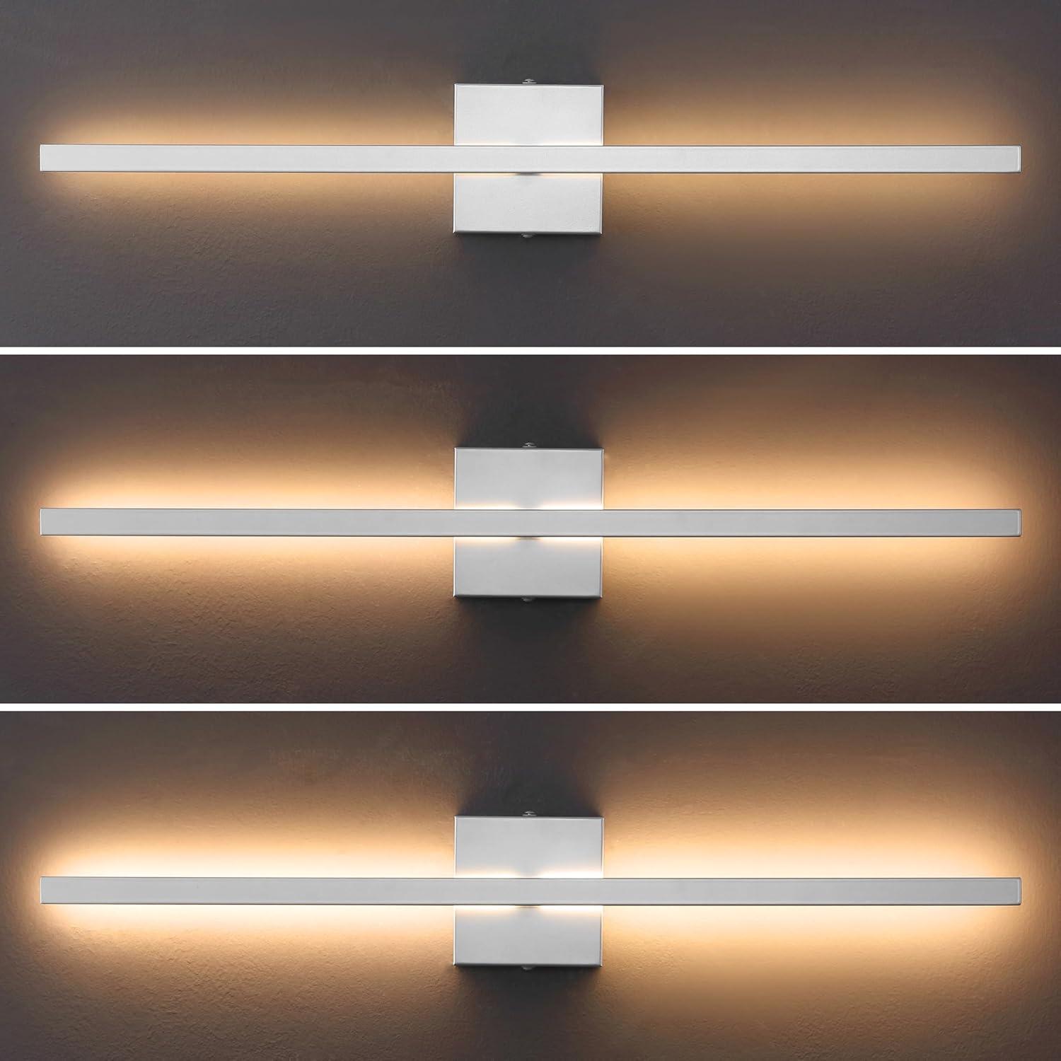 imageJONATHAN Y JYL7146C Vara 495quot Modern Minimalist IndoorOutdoor Metal 350Degree Rotate Dimmable Integrated Linear LED Wall Sconce for Entryway Kitchen Bathroom Bedroom Living Room Hallway WhiteSilver