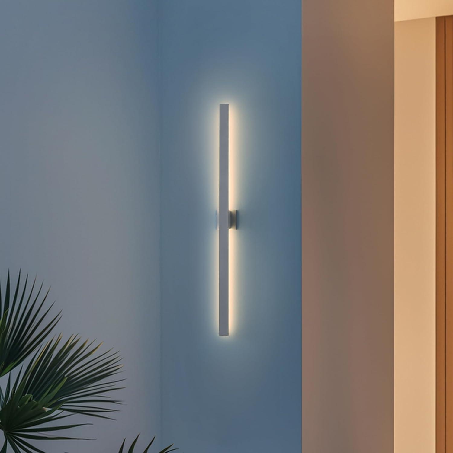 imageJONATHAN Y JYL7146C Vara 495quot Modern Minimalist IndoorOutdoor Metal 350Degree Rotate Dimmable Integrated Linear LED Wall Sconce for Entryway Kitchen Bathroom Bedroom Living Room Hallway WhiteWhite