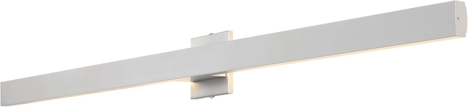 imageJONATHAN Y JYL7146C Vara 495quot Modern Minimalist IndoorOutdoor Metal 350Degree Rotate Dimmable Integrated Linear LED Wall Sconce for Entryway Kitchen Bathroom Bedroom Living Room Hallway WhiteSilver