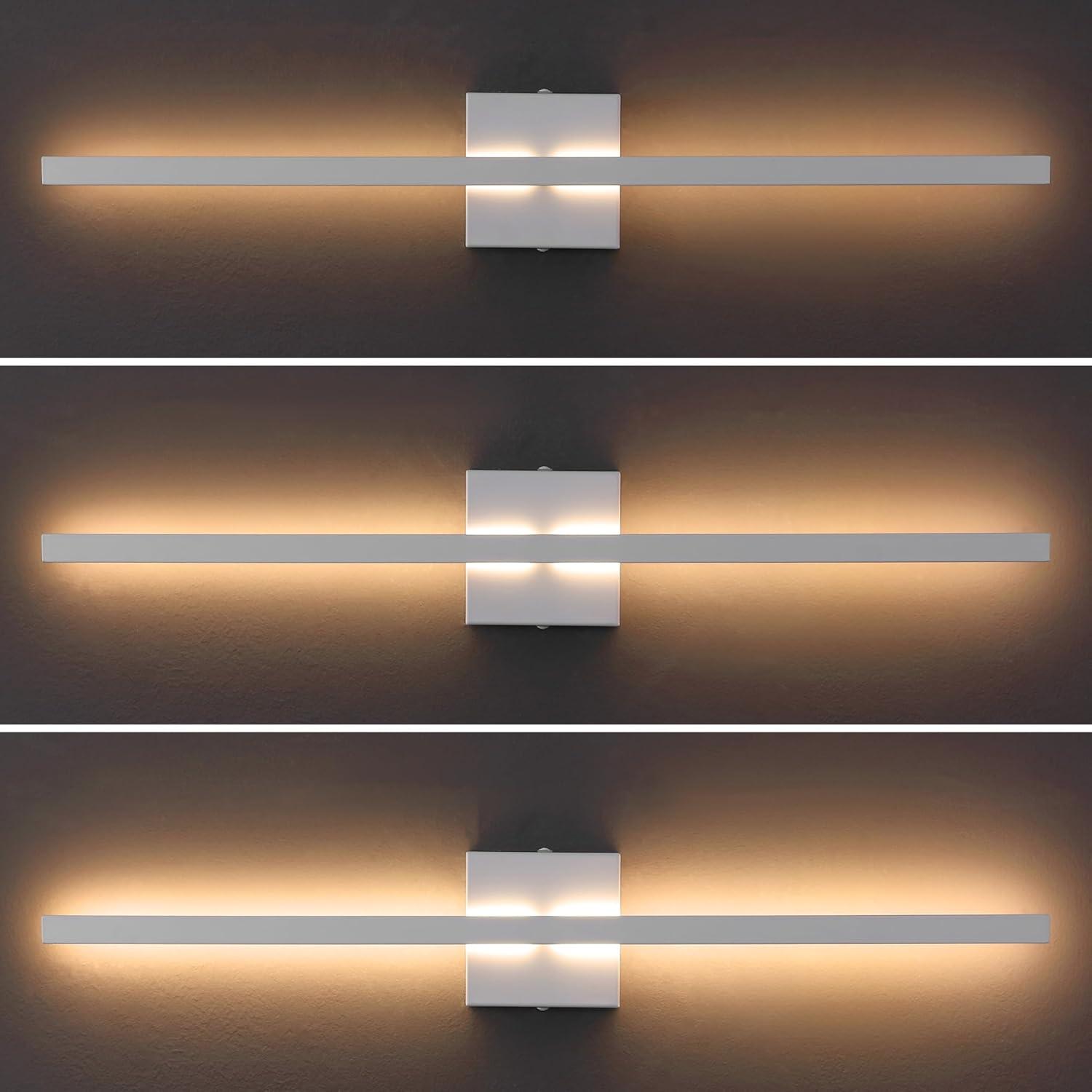 imageJONATHAN Y JYL7146C Vara 495quot Modern Minimalist IndoorOutdoor Metal 350Degree Rotate Dimmable Integrated Linear LED Wall Sconce for Entryway Kitchen Bathroom Bedroom Living Room Hallway WhiteWhite