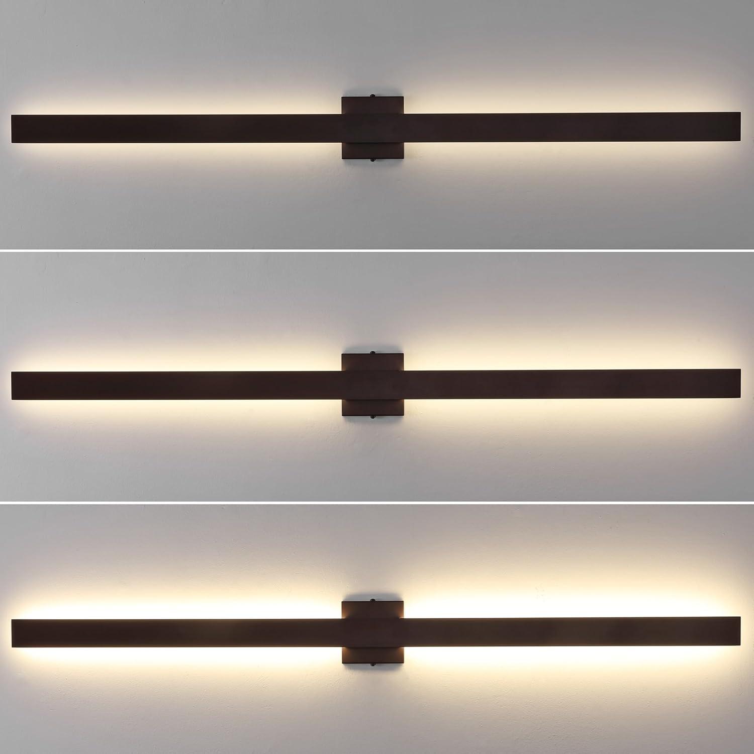 imageJONATHAN Y JYL7146C Vara 495quot Modern Minimalist IndoorOutdoor Metal 350Degree Rotate Dimmable Integrated Linear LED Wall Sconce for Entryway Kitchen Bathroom Bedroom Living Room Hallway WhiteOilRubbed Bronze