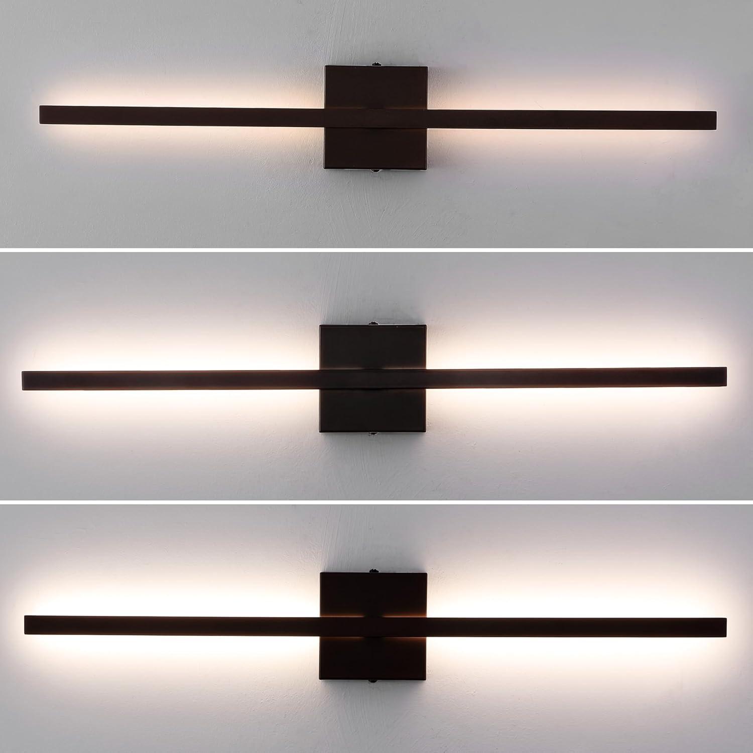 imageJONATHAN Y JYL7146C Vara 495quot Modern Minimalist IndoorOutdoor Metal 350Degree Rotate Dimmable Integrated Linear LED Wall Sconce for Entryway Kitchen Bathroom Bedroom Living Room Hallway WhiteOilRubbed Bronze
